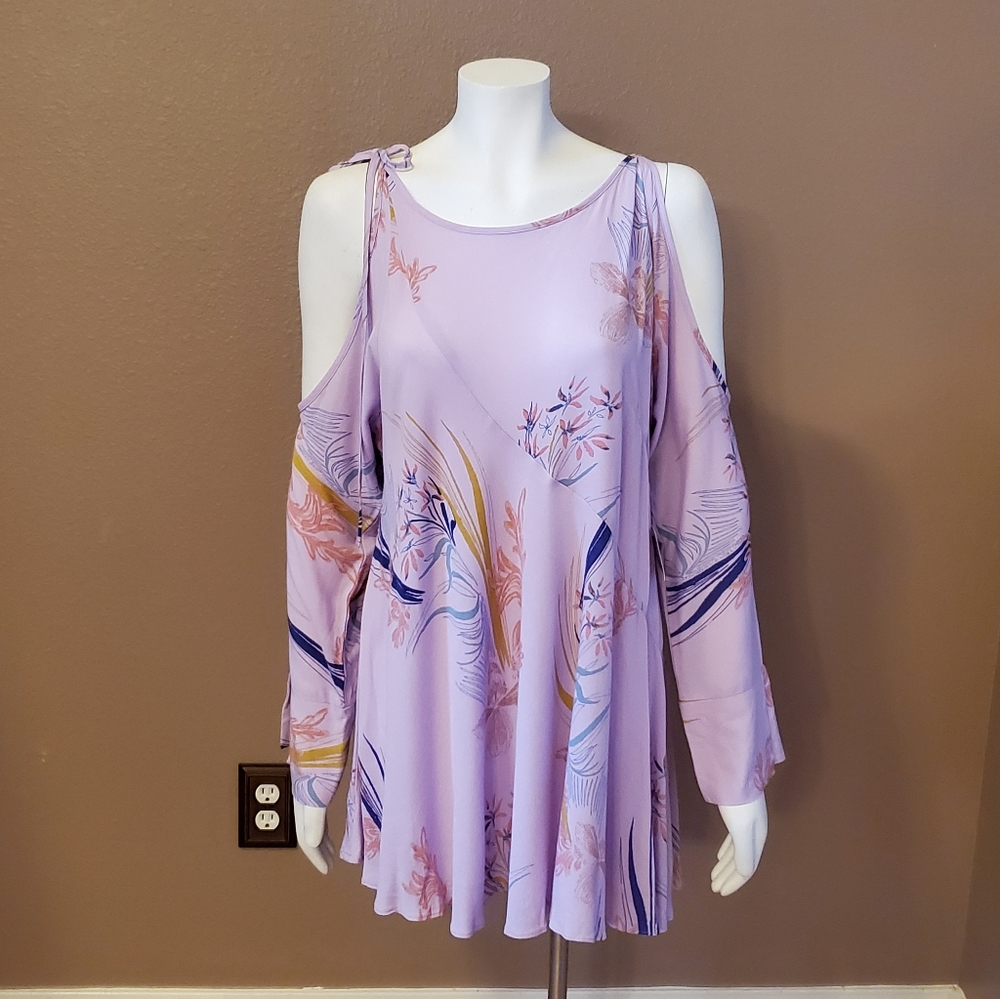 NWT FREE PEOPLE lilac cold shoulder tunic dress XS